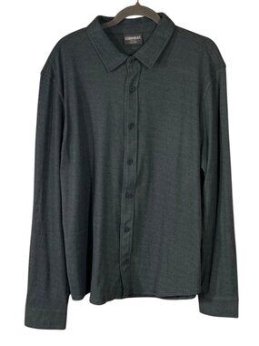 32 Degree Heat Button Front Shirt Size XXL Men's Green Dark Storm